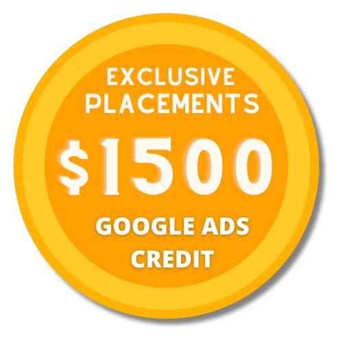 $1500 Google ads credit